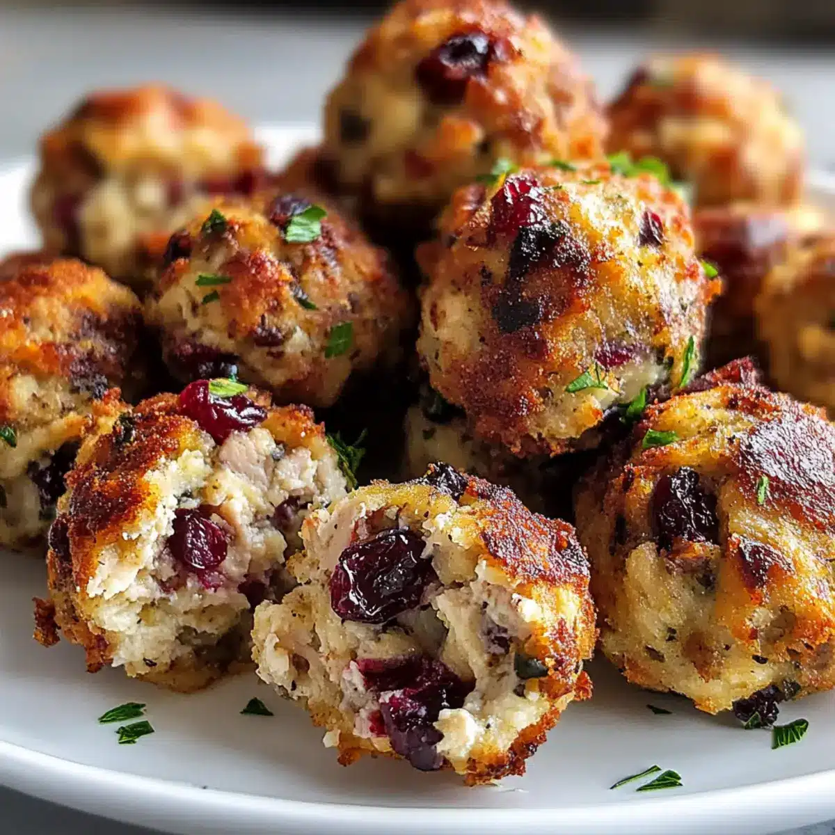 Festliche Cranberry Putenfüllungsbälle