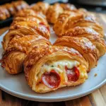 Mozzarella Pepperoni Croissant Rollen