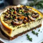 Pistazien- und Pilz-Cheesecake mit Feta- und Parmesan-Kruste