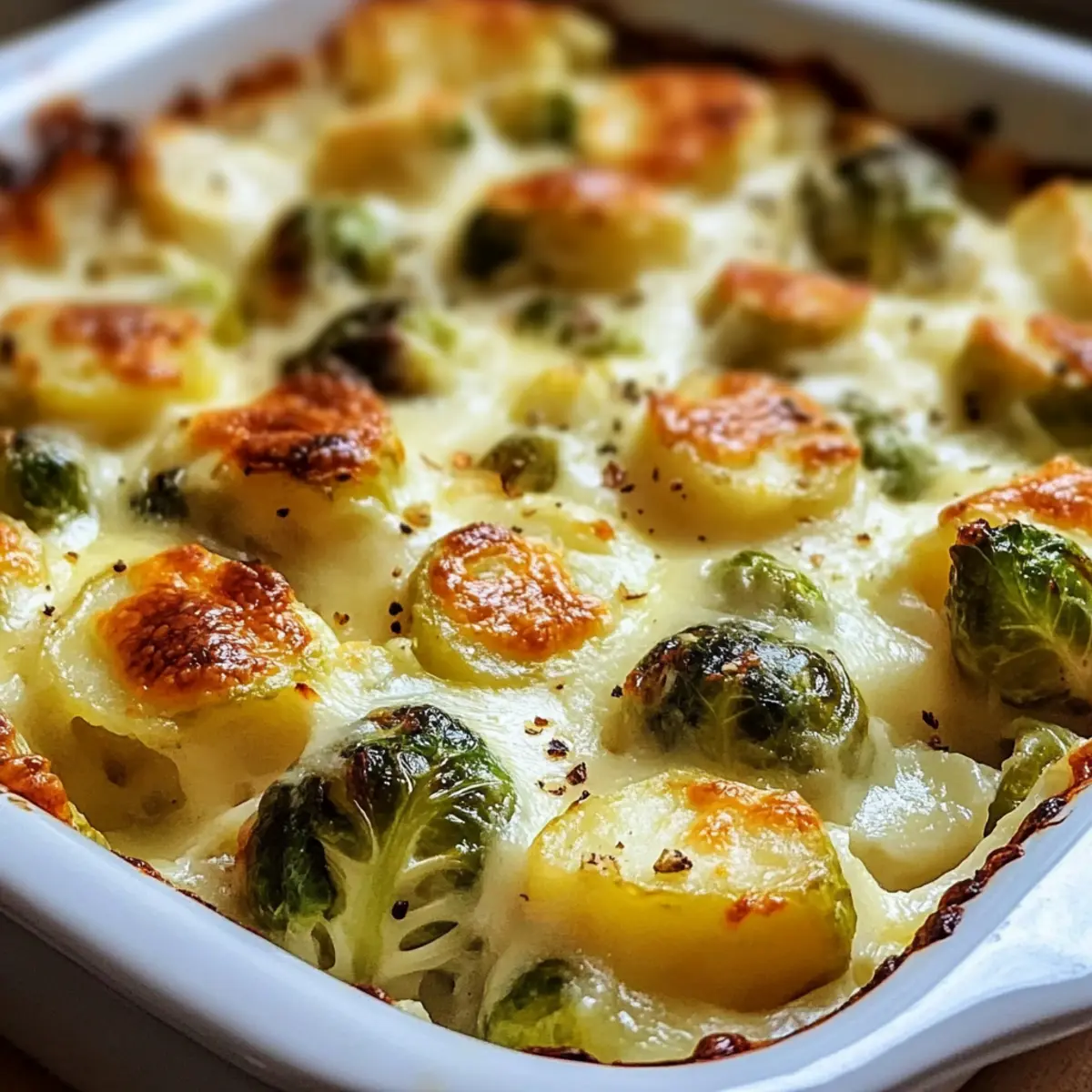 Rosenkohl-Auflauf mit Kartoffeln