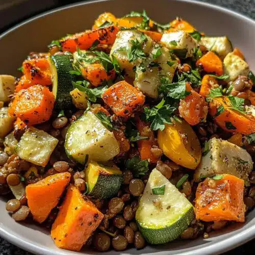 Herzhafter Gemüse-Linsen-Salat