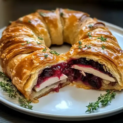 Truthahn Preiselbeere Croissant Ring Rezept
