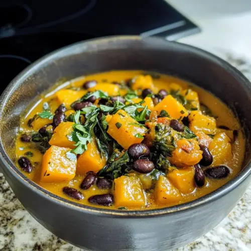 Schwarze-Bohnen-Butternusskürbis-Eintopf