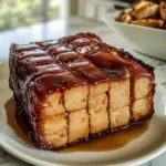 Brauner Zuckerglasierter Tofu-Schinken