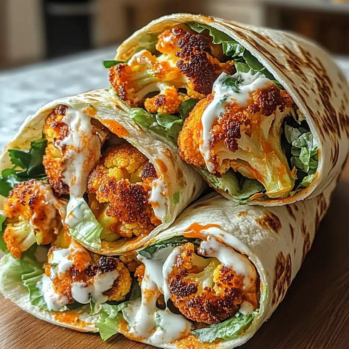 Buffalo Blumenkohl Wrap Freude