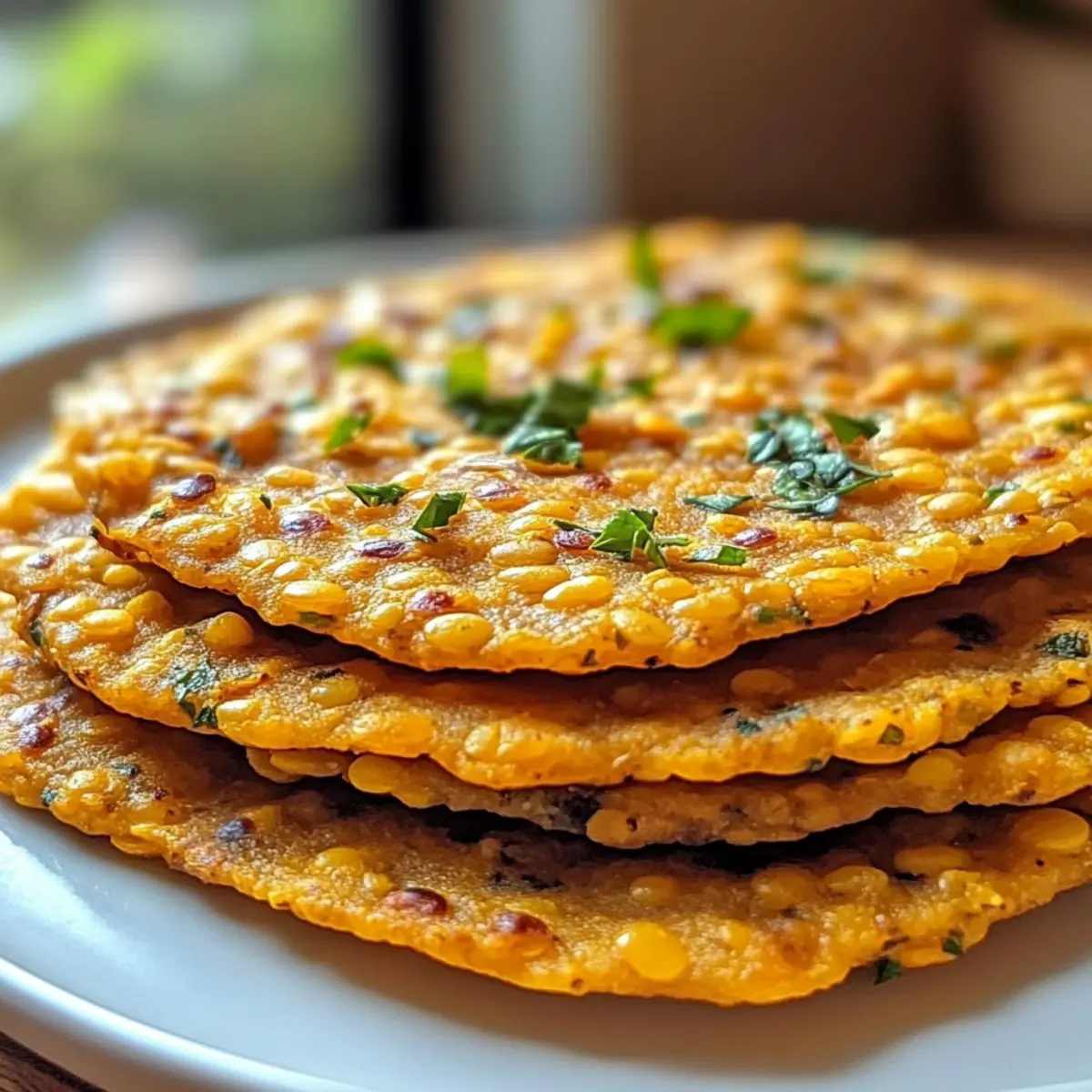 Hohe-Protein rote Linsen Fladenbrot