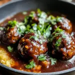 Rotwein geschmorte Fleischbällchen