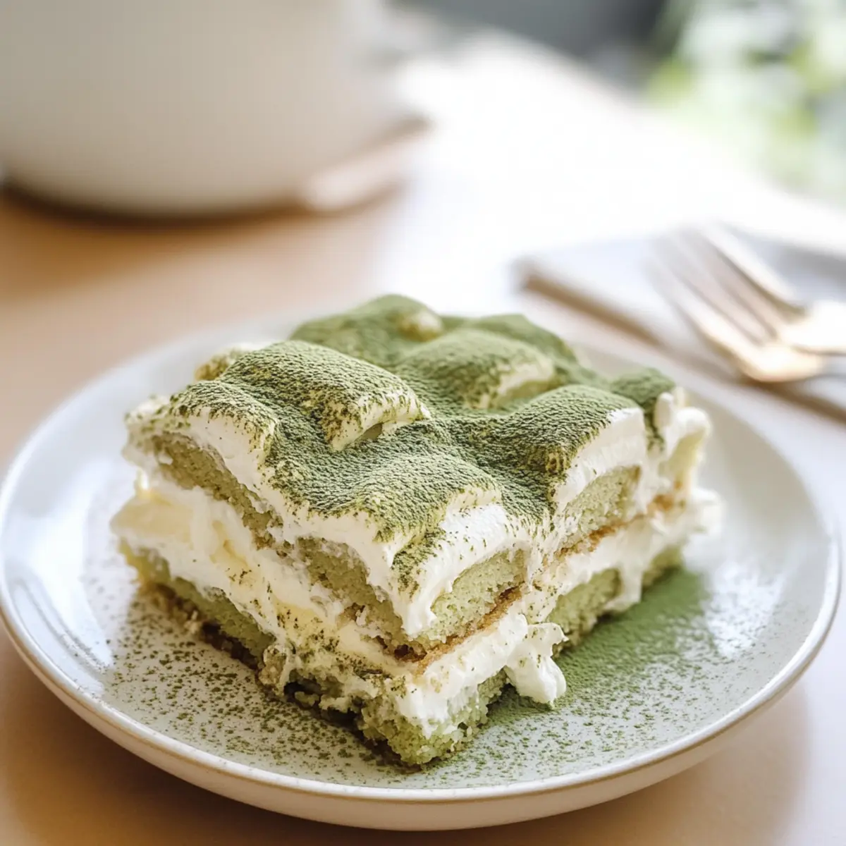 Einfache Matcha Tiramisu