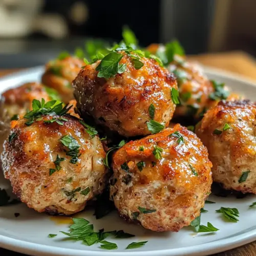 Saftige gebackene Hähnchenfleischbällchen