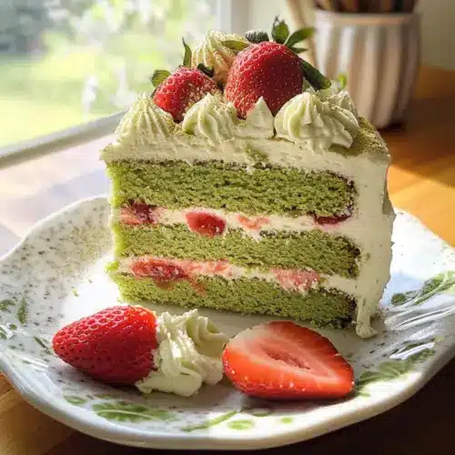 Erdbeere Matcha Kuchen