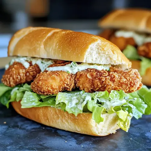 Crispy Chicken Caesar Sandwich Knuspriges Hähnchen Caesar Sandwich