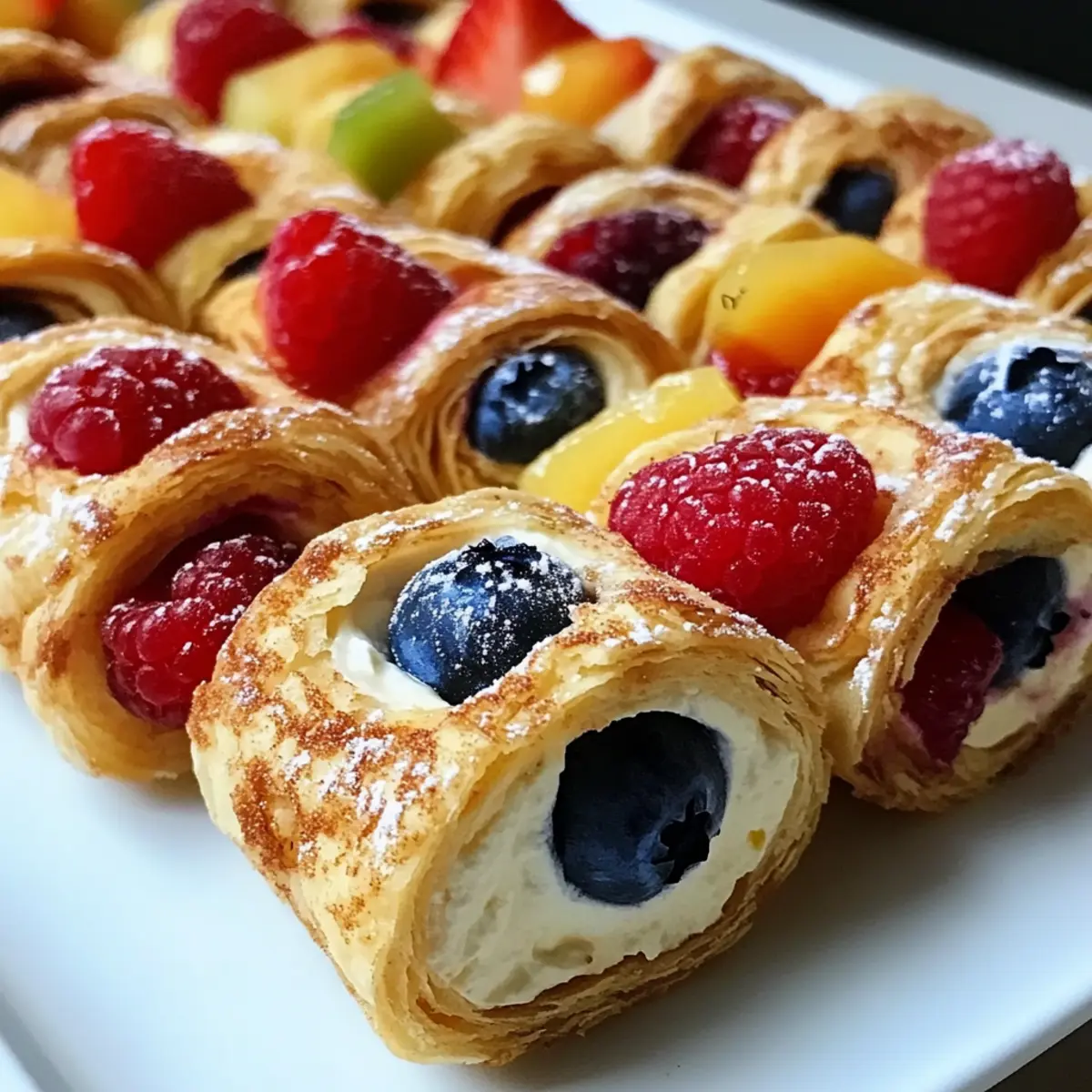 Käsekuchen Obstsalat Roll-Ups