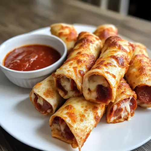 Käse-Pepperoni-Pizza-Röllchen