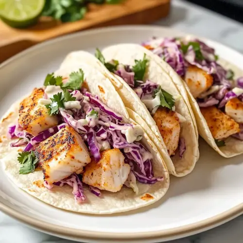 Gegrillte Fisch-Tacos mit Kohlsalat