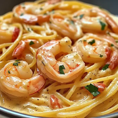 Spaghetti mit Garnelen